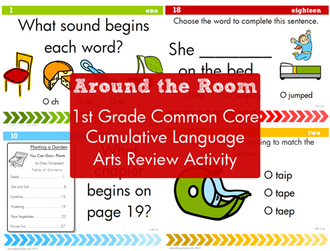 1st Grade Around the Room Language Arts Review (Common Core Aligned)