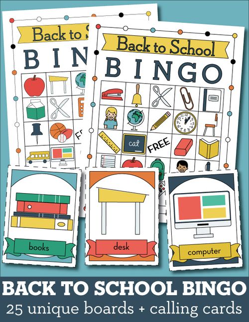 Back to School Printable Bingo