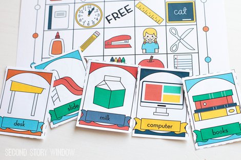 Back to School Printable Picture Bingo