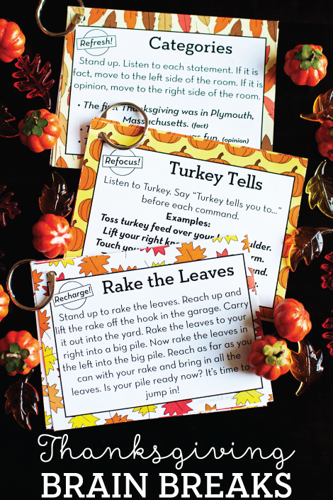 Free Thanksgiving Brain Breaks