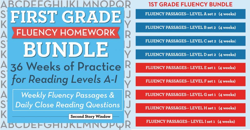 1st grade fluency homework