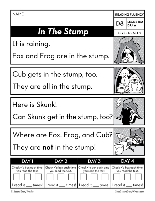 Decodable Passages Reading Fluency and Sight Word Practice Level D Set 2 - Image 2