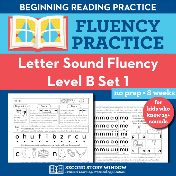 Letter Sound Beginning Sound Fluency Practice Level B Set 1