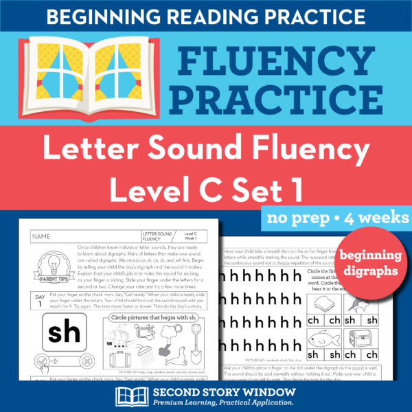 Letter Sound Consonant Digraph Fluency Practice Level C Set 1