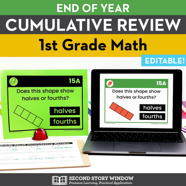 1st Grade Math Cumulative Review Editable Google Slides Activity End of Year Math Review