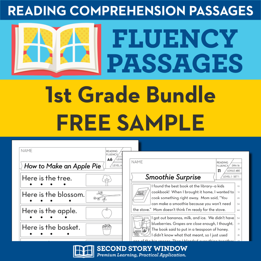 1st Grade Fluency Homework Sampler (FREE) - Second Story Window