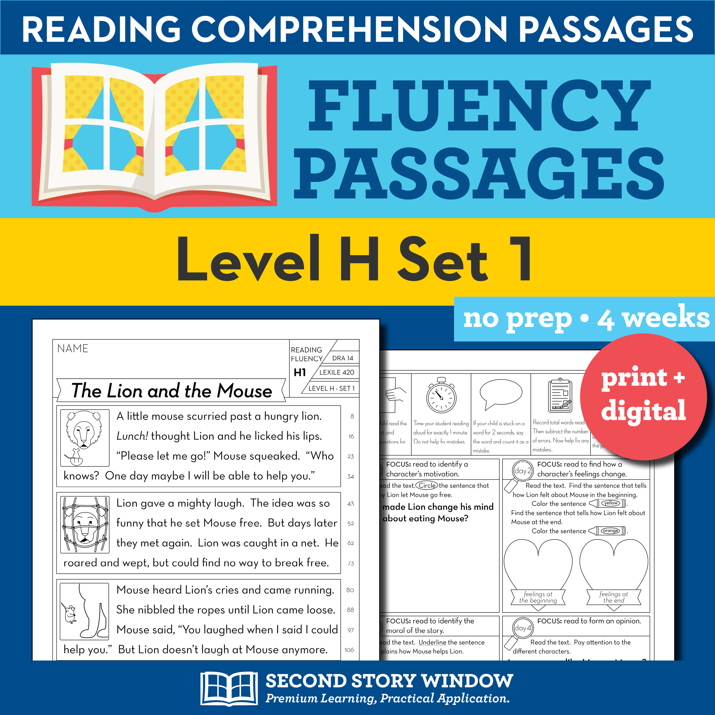 reading-fluency-homework-level-h-set-1-second-story-window