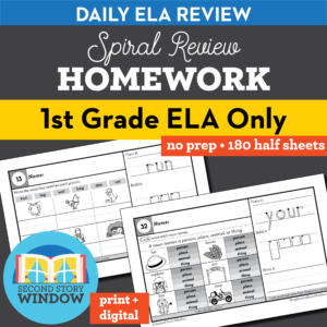 1st grade homework - ELA spiral review