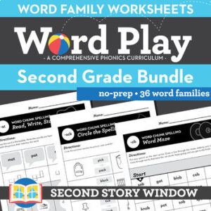 2nd Grade Phonics Worksheets & Spelling Activities for Word Families