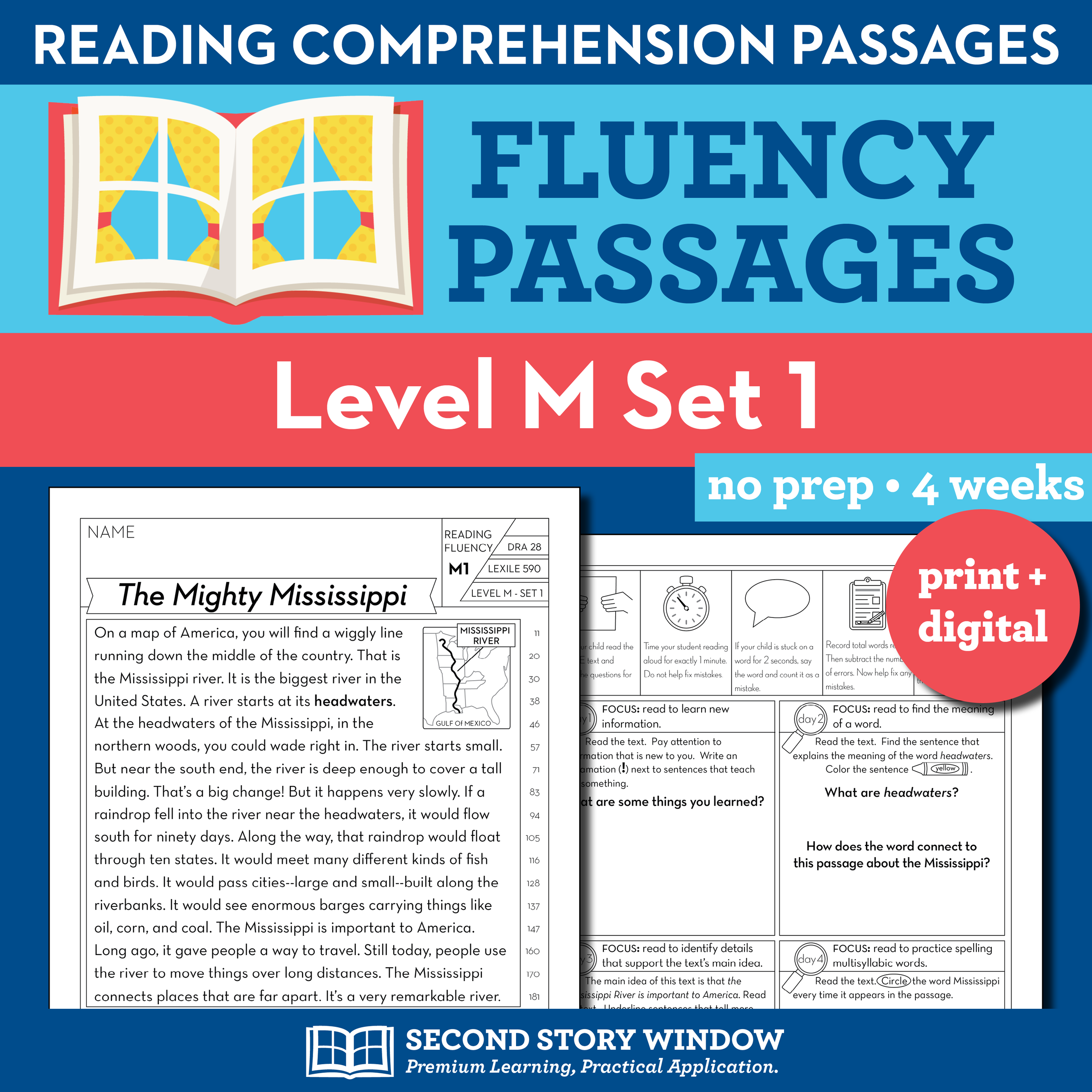 Reading Fluency Homework Level M Set 1