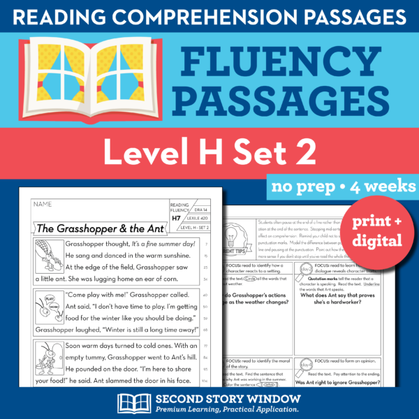 Reading Fluency Homework Level H Set 2