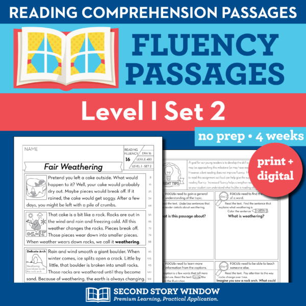 Reading Fluency Homework Level I Set 2
