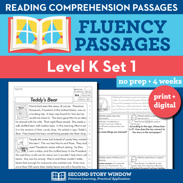 Reading Fluency Homework Level K Set 1
