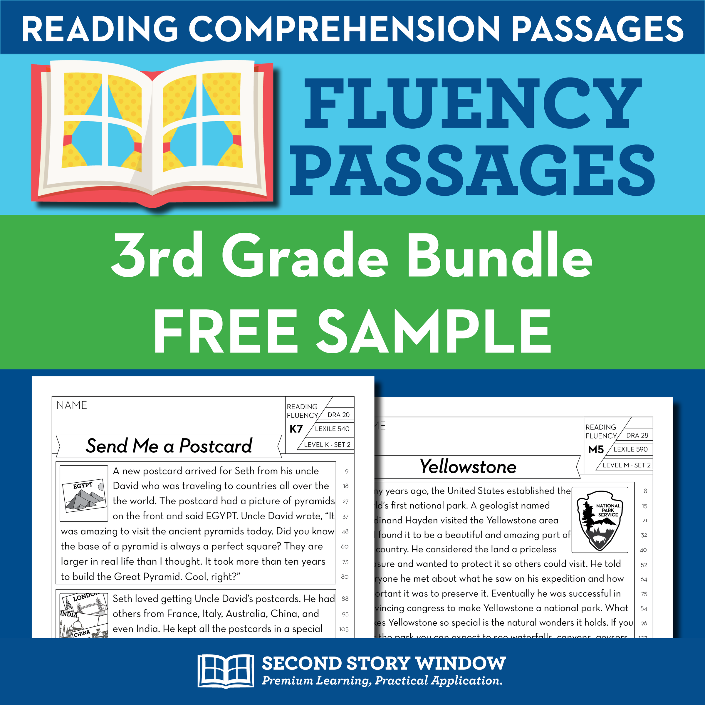 3rd Grade Fluency Homework Sampler (FREE)