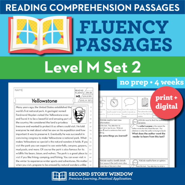 Reading Fluency Homework Level M Set 2