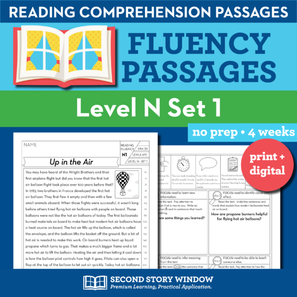 Reading Fluency Homework Level N Set 1