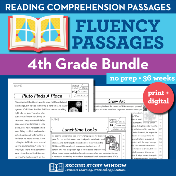 4th Grade Fluency Passages • Reading Comprehension Passages & Questions