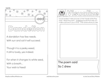 Dandelion - eed Word Family Poem of the Week - Long Vowel E Fluency Poem - Image 3