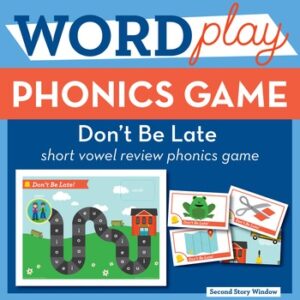 Don't Be Late Short Vowel FREE Phonics Game - Words Their Way Game