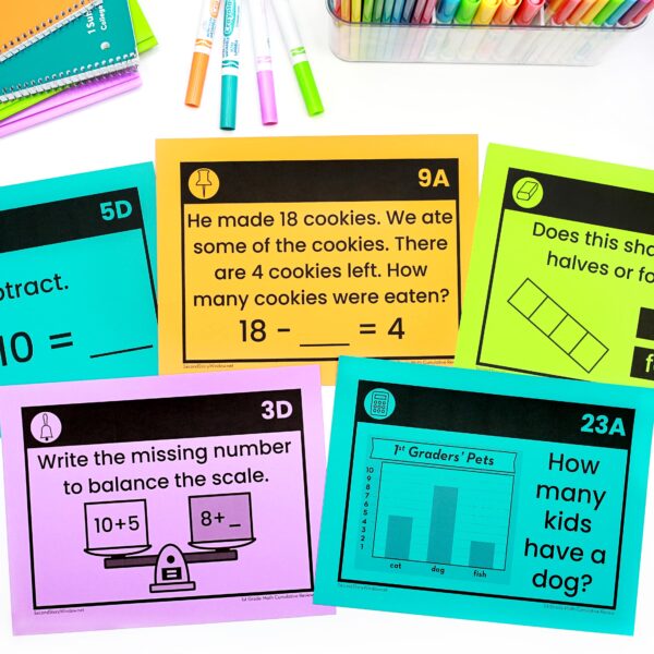 1st Grade Math Cumulative Review Editable Google Slides Activity End of Year Math Review - Image 2