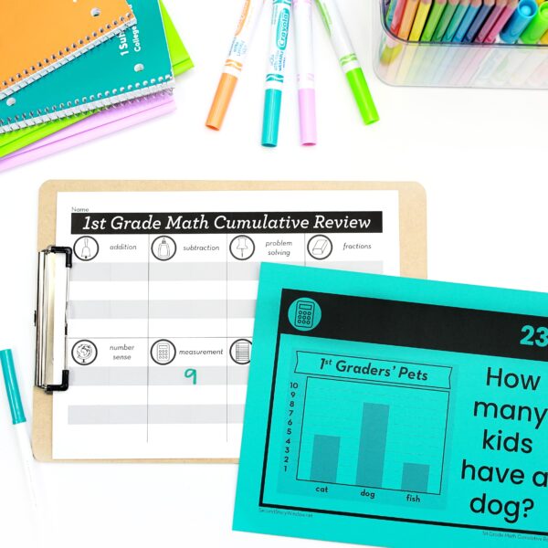 1st Grade Math Cumulative Review Editable Google Slides Activity End of Year Math Review - Image 3