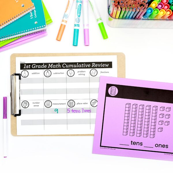 1st Grade Math Cumulative Review Editable Google Slides Activity End of Year Math Review - Image 4