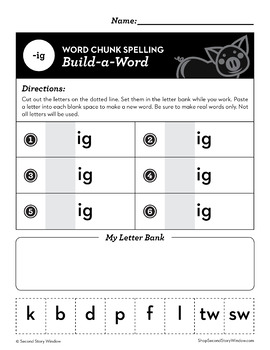 -Ig Word Family Worksheets No Prep Short Vowel I Chunk Spelling - Image 3