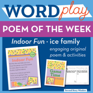 Indoor Fun -ice Word Family Poem of the Week - Long Vowel I CVCe Fluency Poem