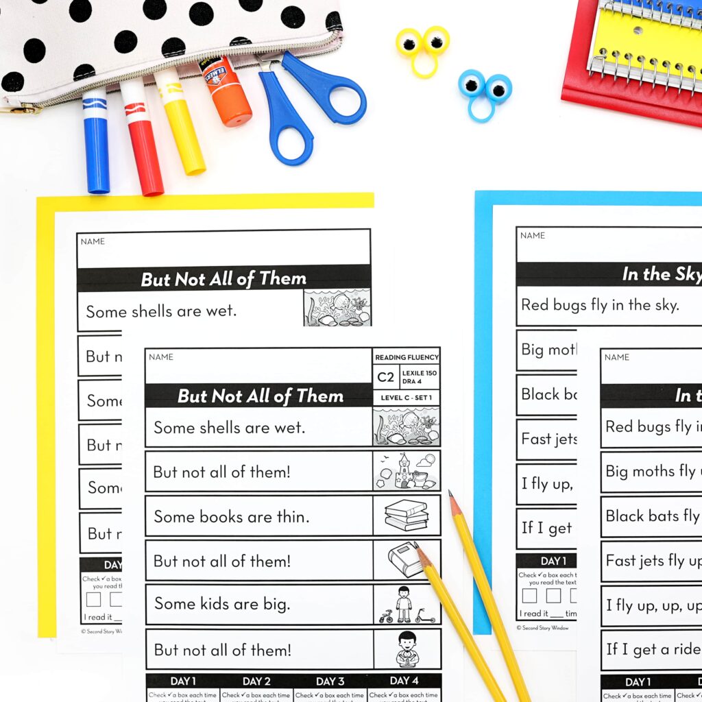 Decodable Passages Reading Fluency and Sight Word Practice Level C Set ...