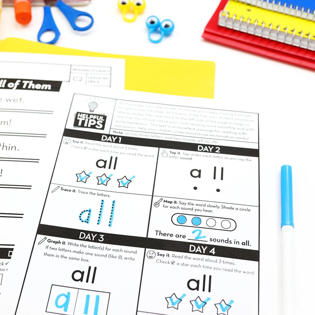 Decodable Passages Reading Fluency and Sight Word Practice Level C Set ...
