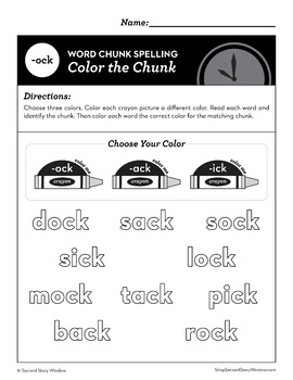 Ack Word Family Worksheets No Prep Short Vowel A Chunk Spelling - Second  Story Window