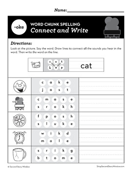 -Oke Word Family Worksheets No Prep Long Vowel O Chunk Spelling - Image 2