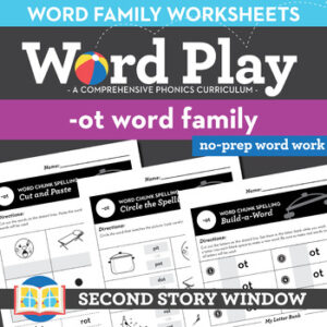 -Ot Word Family Worksheets No Prep Short Vowel O Chunk Spelling