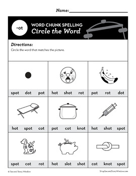 -Ot Word Family Worksheets No Prep Short Vowel O Chunk Spelling