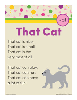 That Cat - At Word Family Poem of the Week - Short Vowel A Fluency Poem -  Second Story Window
