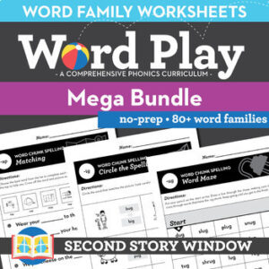 Word Family Worksheets, Spelling, Word Work Activities Science of Reading BUNDLE