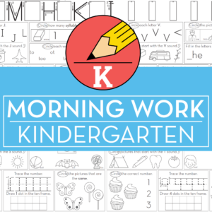 Kindergarten Morning Work or Bell Ringers w/ Math & ELA Spiral Review Practice