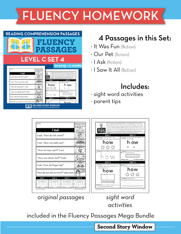 Decodable Passages Reading Fluency and Sight Word Practice Level C Set 4 - Image 6