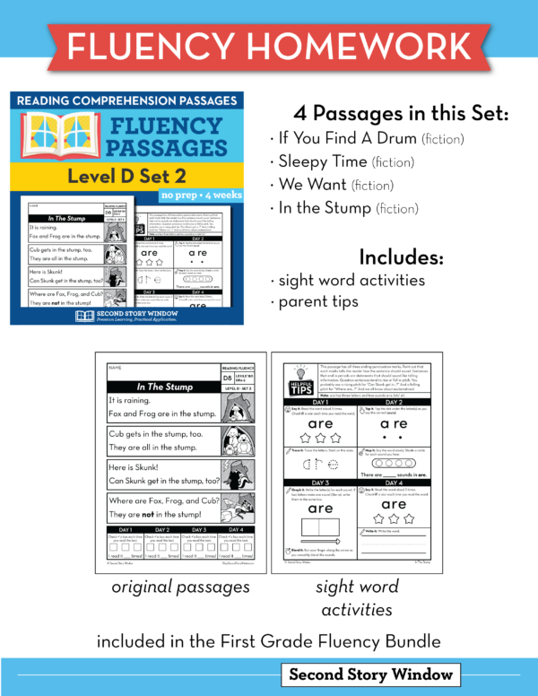 Decodable Passages Reading Fluency and Sight Word Practice Level D Set 2 - Image 5