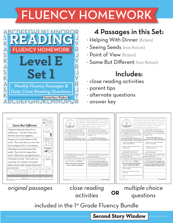 Reading Fluency Homework Level E Set 1 - Image 5