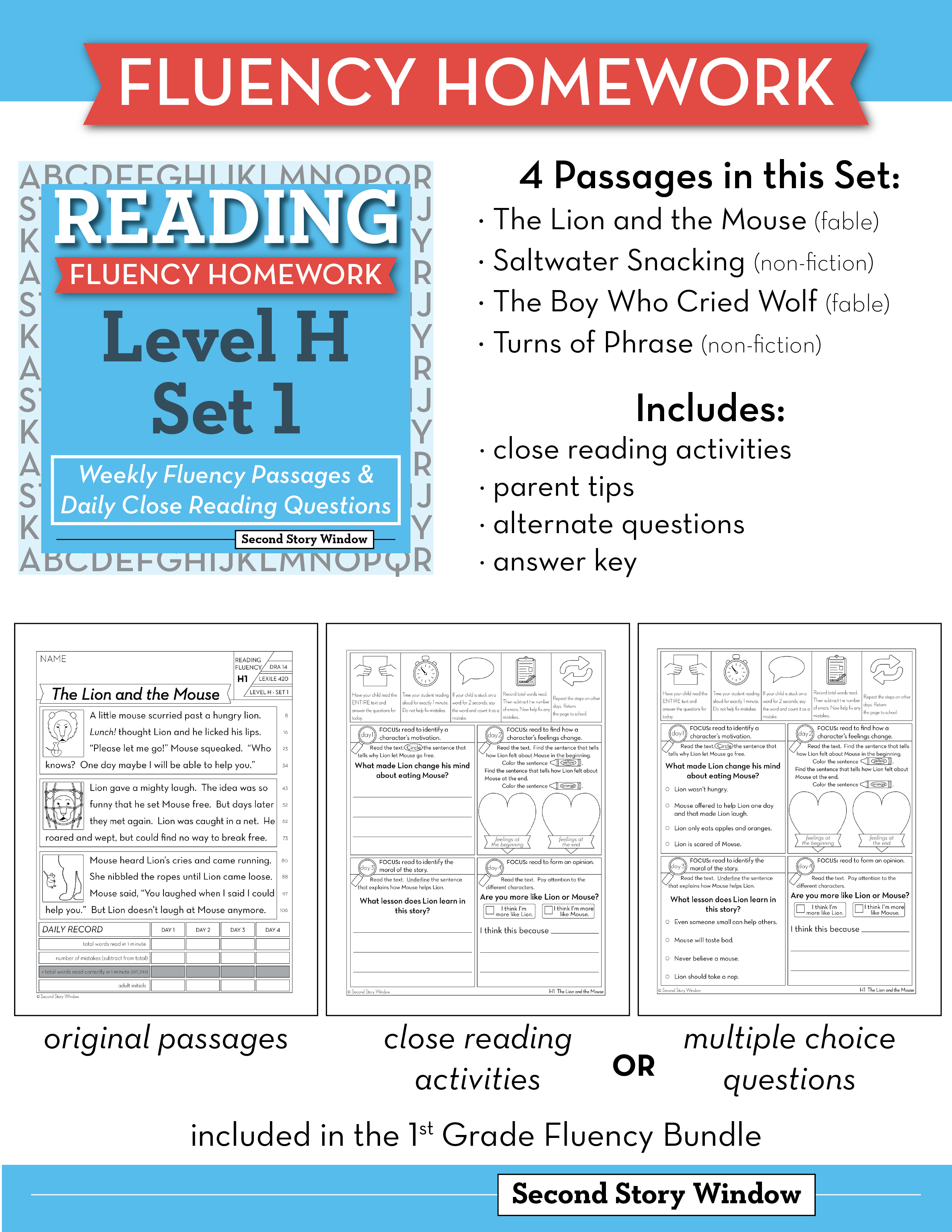 reading-fluency-homework-level-h-set-1-second-story-window