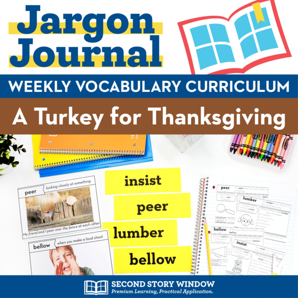 A Turkey for Thanksgiving Vocabulary | November Read Aloud Lesson and Activities