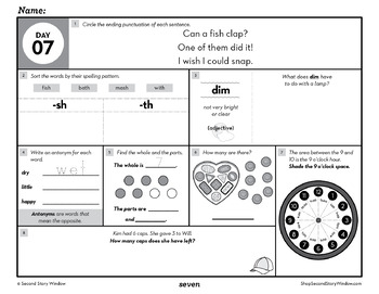 2nd grade morning work term 1 daily math and ela spiral review second story window