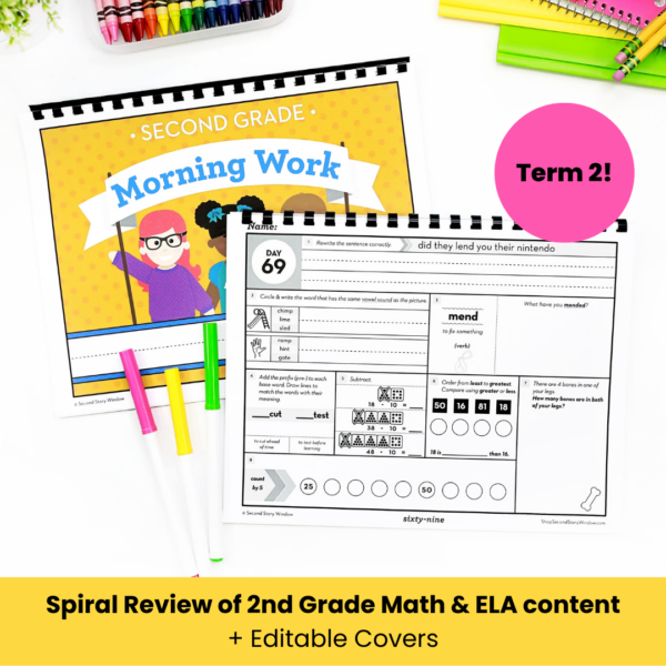 2nd Grade Morning Work Term 2 • Daily Math and ELA Spiral Review - Image 2