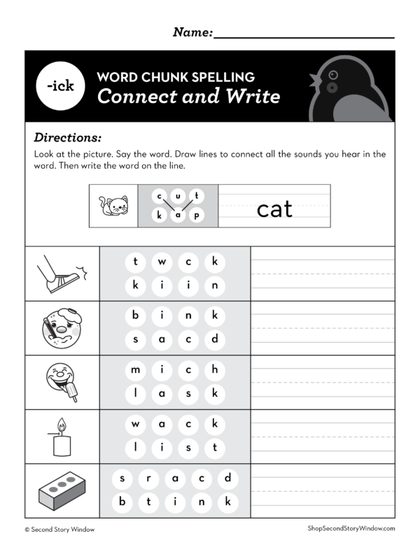 -ick Word Family Worksheets No Prep Short Vowel i Ending Digraph ...