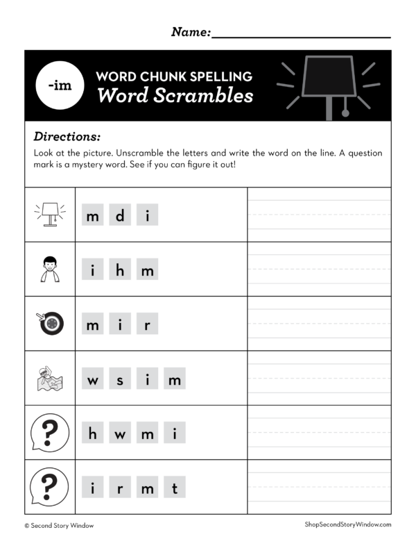-Im Word Family Worksheets No Prep Short Vowel I Chunk Spelling - Image 3