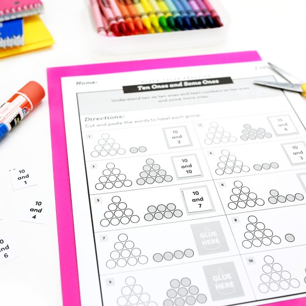Place Value Practice Worksheets - Ten Ones and Some Ones (Set 1) - Image 5