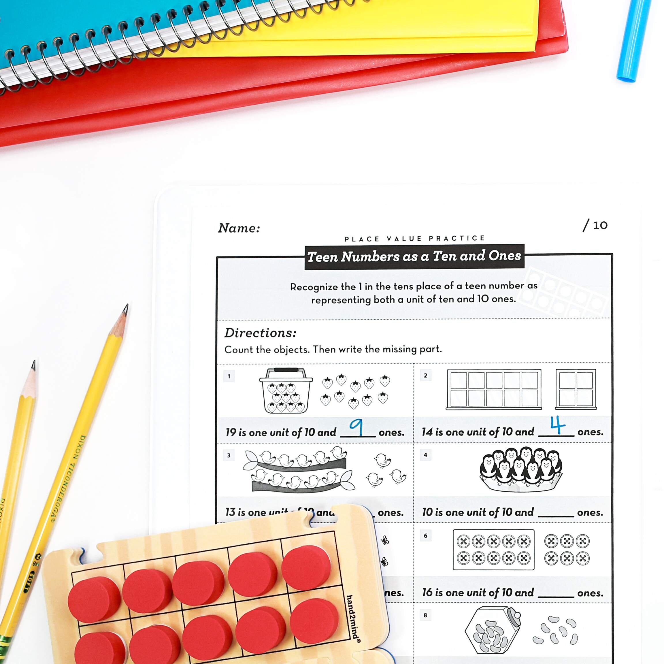 Place Value Worksheets - Teen Numbers as Ten and Ones (Set 3) - Image 4