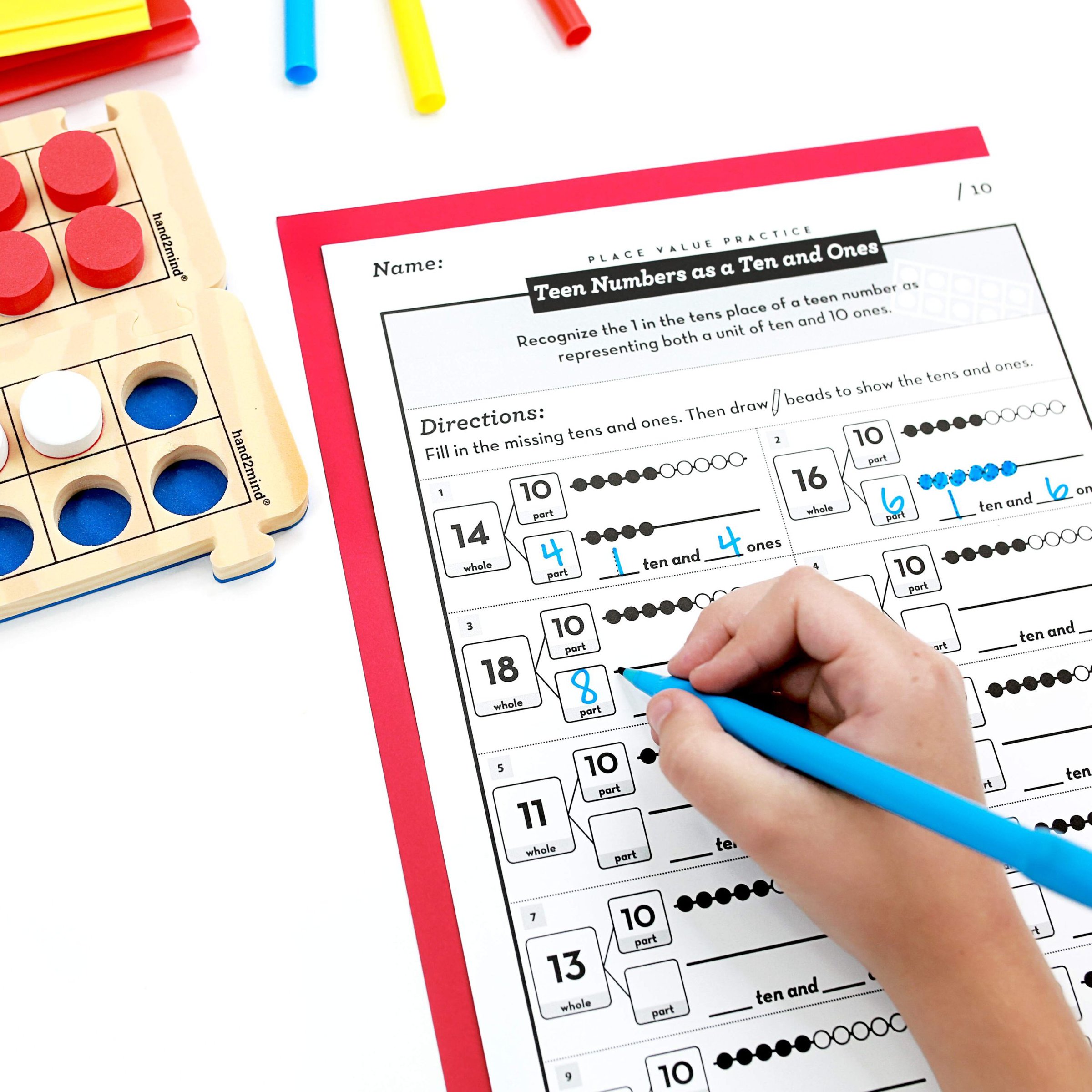 Place Value Worksheets - Teen Numbers as Ten and Ones (Set 3) - Image 6
