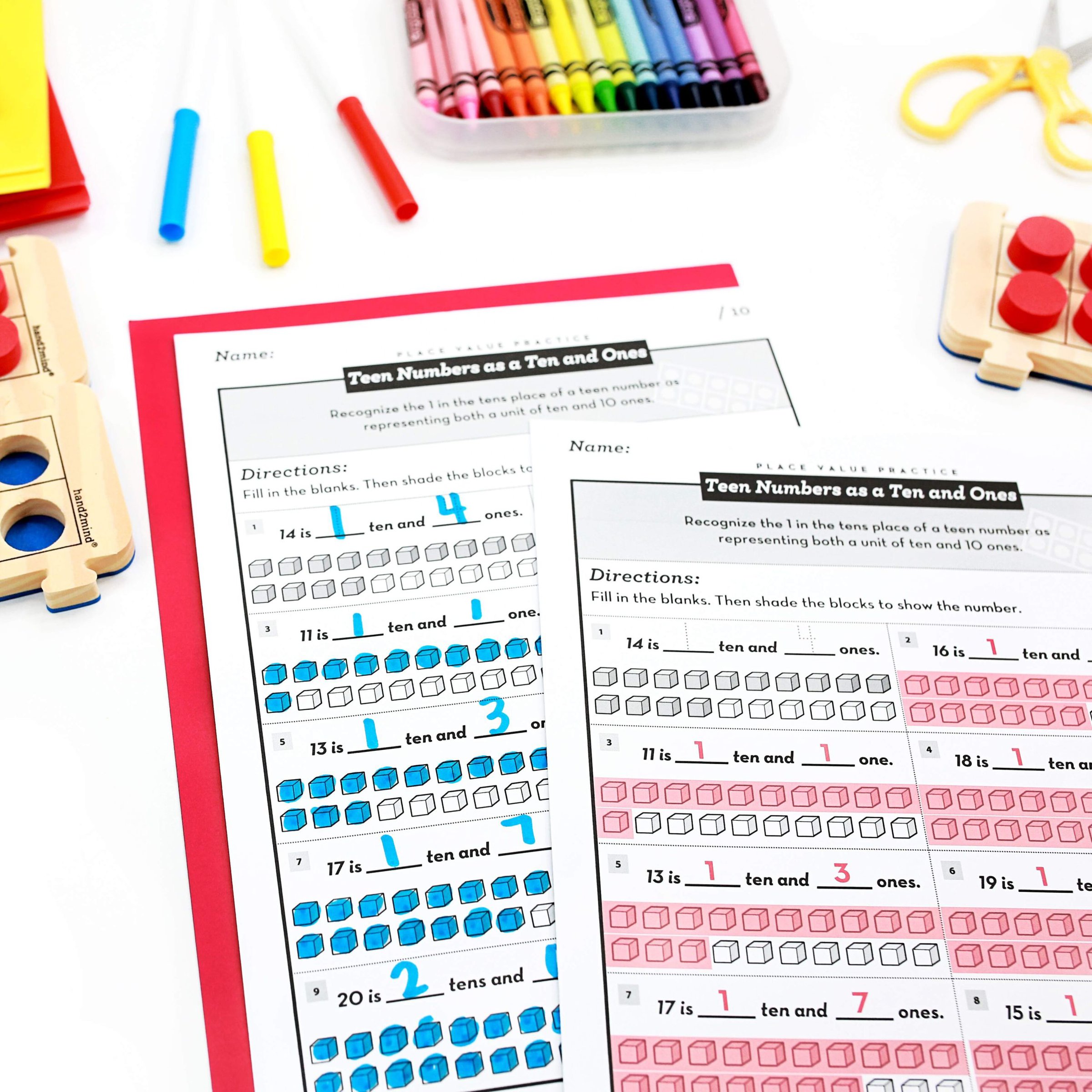 Place Value Worksheets - Teen Numbers as Ten and Ones (Set 3) - Image 7